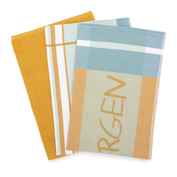 Guten Morgen - 2 X Geschirr- 1 X Küchentuch im Set