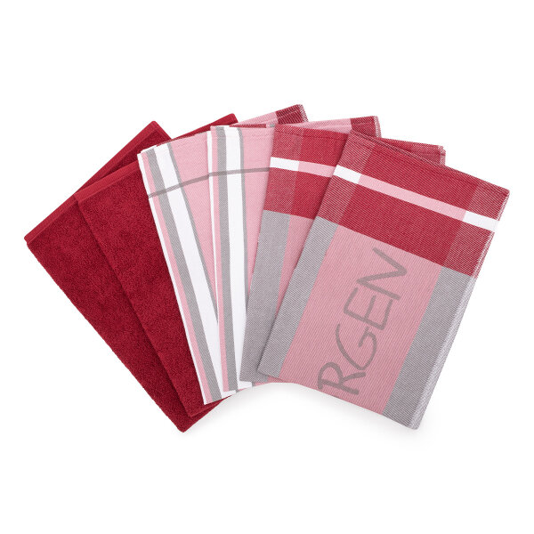 Guten Morgen - 4 X Geschirr- 2 X Küchentuch im Set