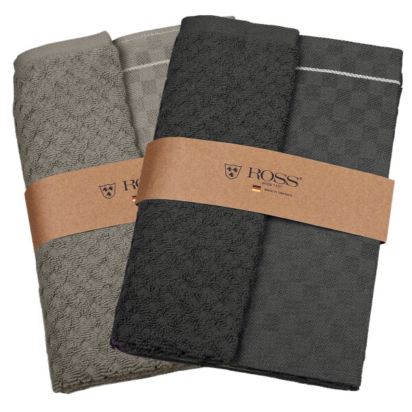 Halbleinen - 2 X Geschirr- 2 X Küchentuch im Set