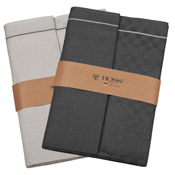 Halbleinen - 4 X Geschirrtuch im Set