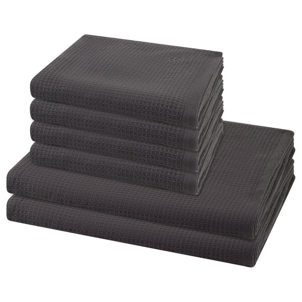 Pique - Set 6 Teile: 4 x Handtuch 2 x Duschtuch