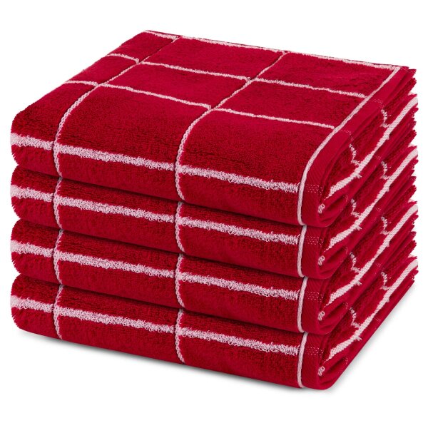 Sensual Skin Karo - Set 4 Teile: 4 x Handtuch