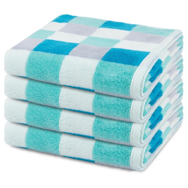 Cashmere feeling Karo - Set 4 Teile: 4 x Handtuch