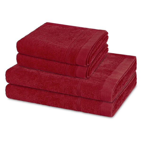 Rubin - Set 4 Teile: 2 x Handtuch 2 x Duschtuch