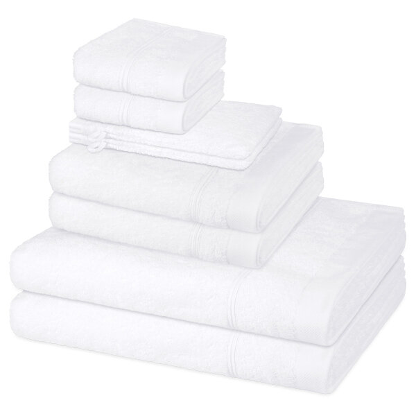 Rubin - Set 8 Teile: 2 x Waschhandschuh 2 x Gästetuch 2 x Duschtuch 2 x Handtuch