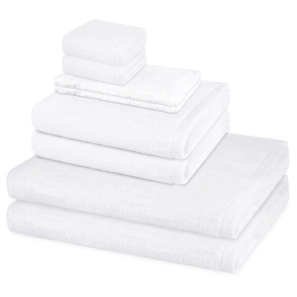 Premium - Set 8 Teile: 2 x Waschhandschuh 2 x Gästetuch 2 x Duschtuch 2 x Handtuch