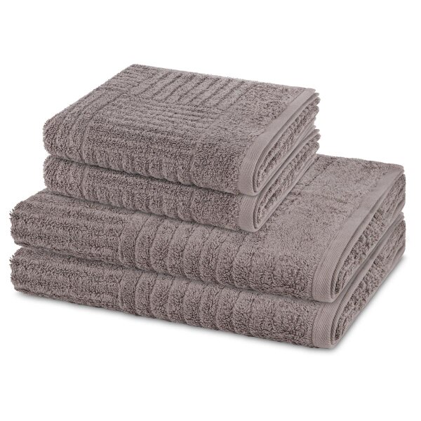 Carre - Set 4 Teile: 2 x Handtuch 2 x Duschtuch