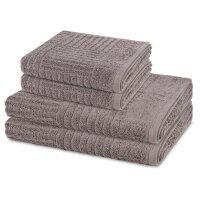 Carre - Set 4 Teile: 2 x Handtuch 2 x Duschtuch