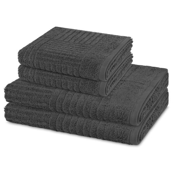 Carre - Set 4 Teile: 2 x Handtuch 2 x Duschtuch