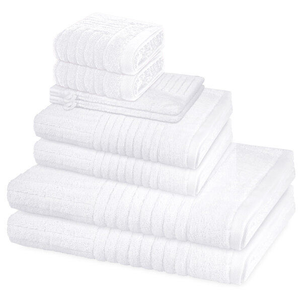 Carre - Set 8 Teile: 2 x Waschhandschuh 2 x Gästetuch 2 x Duschtuch 2 x Handtuch