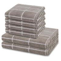 Sensual Skin Karo - Set 6 Teile: 4 x Handtuch 2 x Duschtuch