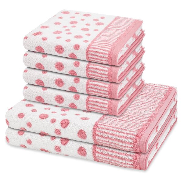 Punkte allover - Set 6 Teile: 4 x Handtuch 2 x Duschtuch
