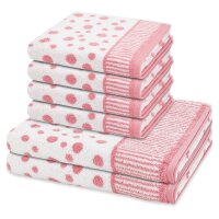 Punkte allover - Set 6 Teile: 4 x Handtuch 2 x Duschtuch