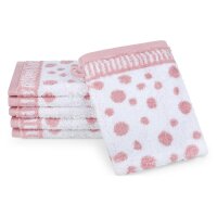 Punkte allover - Set 6 Teile: 6 x Waschhandschuh