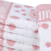 Punkte allover - Set 6 Teile: 6 x Waschhandschuh