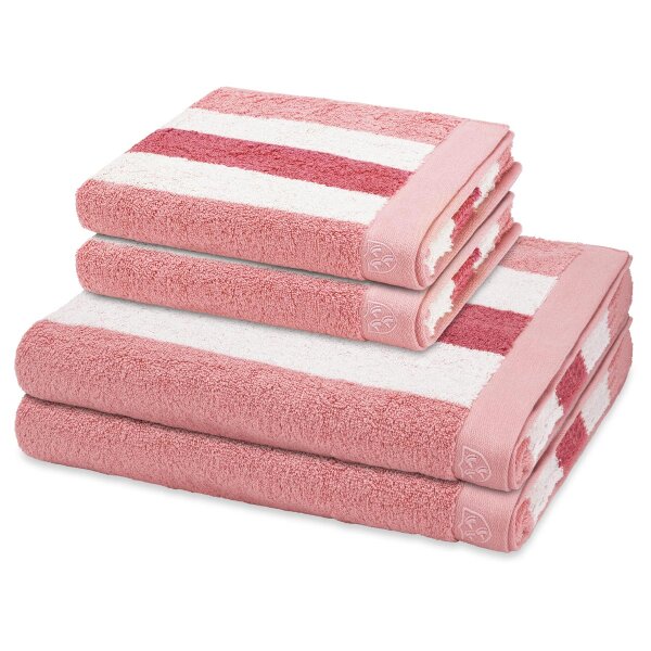 Doubleface Stripes - Set 4 Teile: 2 x Handtuch 2 x Duschtuch