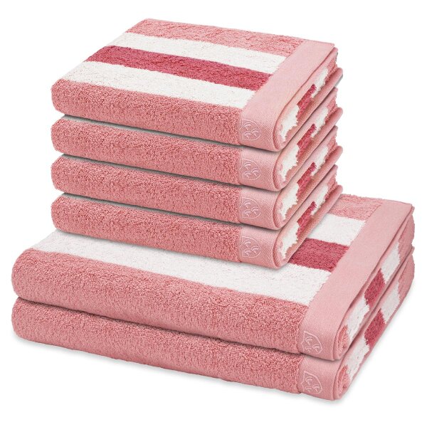 Doubleface Stripes - Set 6 Teile: 4 x Handtuch 2 x Duschtuch