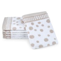 Punkte allover - Set 6 Teile: 6 x Waschhandschuh