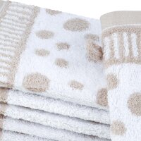 Punkte allover - Set 6 Teile: 6 x Waschhandschuh