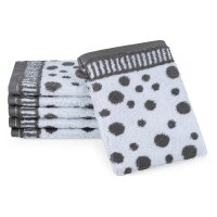 Punkte allover - Set 6 Teile: 6 x Waschhandschuh