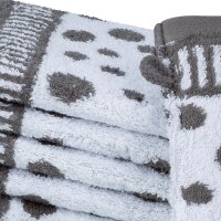 Punkte allover - Set 6 Teile: 6 x Waschhandschuh