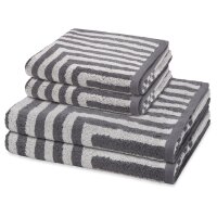 Grafik - Set 4 Teile: 2 x Handtuch 2 x Duschtuch