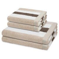 Doubleface Stripes - Set 4 Teile: 2 x Handtuch 2 x Duschtuch